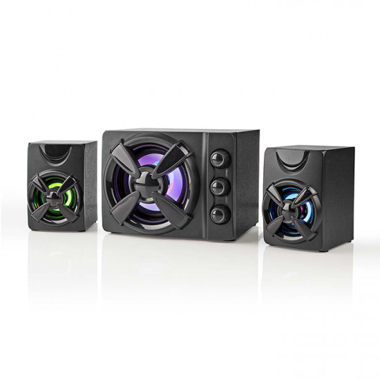 NEDIS GSPR31021BK Στερεοφωνικά ηχεία gaming 2.1 με φωτισμό LED, 33W. - NEDIS