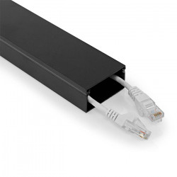 NEDIS CMDT5025BK110 Κανάλι διαχείρισης καλωδίων κλειστού τύπου, μήκους 50 x 25 x 1100mm σε μαύρο χρώμα. - NEDIS