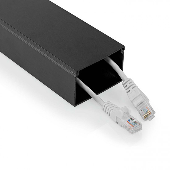 NEDIS CMDT6040BK110 Κανάλι διαχείρισης καλωδίων κλειστού τύπου, μήκους 60 x 40 x 1100mm σε μαύρο χρώμα. - NEDIS