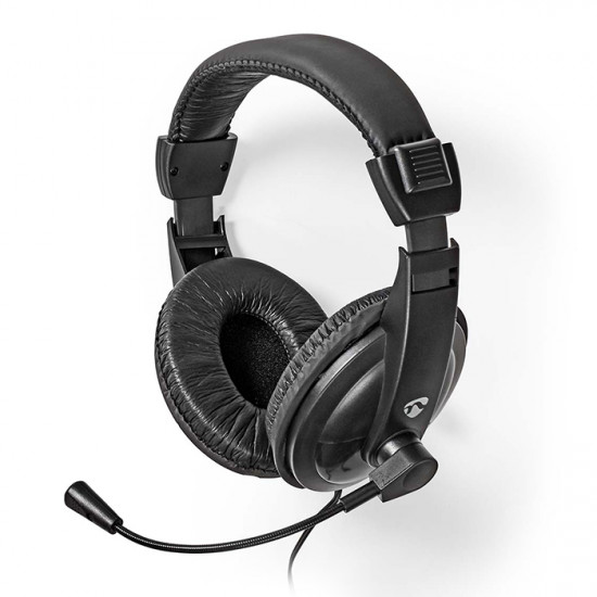 NEDIS CHST210BK Στερεοφωνικό over-ear headset με καλώδιο 1.80m, σε μαύρο χρώμα. - NEDIS
