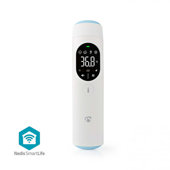 NEDIS BTHTIR10WT Bluetooth smart ψηφιακό θερμόμετρο υπερύθρων μετώπου και αυτιού, σε λευκό χρώμα. - NEDIS