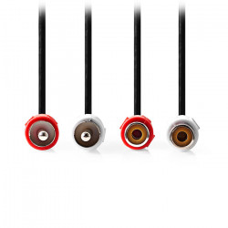 NEDIS CAGL24205BK100 Καλώδιο προέκτασης stereo 2x RCA, 10.0m σε μαύρο χρώμα. - NEDIS