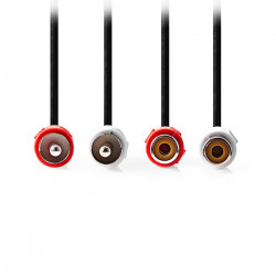 NEDIS CAGL24205BK20 Καλώδιο προέκτασης stereo 2x RCA, 2.00m σε μαύρο χρώμα. - NEDIS