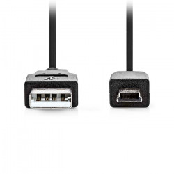 NEDIS CCGL60300BK20 Καλώδιο USB High-Speed A αρσ. - Mini USB 5-pin αρσ., 2.00m σε μαύρο χρώμα. - NEDIS