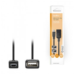 NEDIS CCGB60315BK02 Καλώδιο OTG, USB High-Speed USB Α θηλ. - Mini USB 5-pin αρσ. 0.20m. - NEDIS