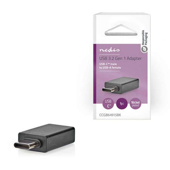 NEDIS CCGB64915BK Αντάπτορας USB 3.2 Gen 1x1 Type C αρσ. - USB A θηλ. με υποστήριξη OTG. - NEDIS