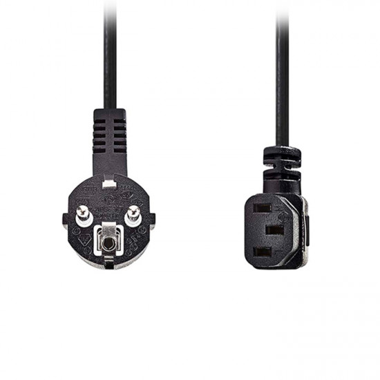 NEDIS CEGL10020BK50 Καλώδιο τροφοδοσίας Schuko αρσ. σε γωνία 90° - IEC-320-C13 θηλ., 5.00m. - NEDIS