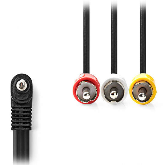NEDIS CVGL22400BK10 Καλώδιο εικόνας και ήχου, Jack 3.5mm αρσ. υπό γωνία 90° - 3x RCA αρσ., 1.00m. - NEDIS