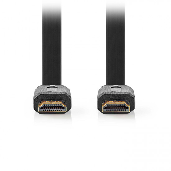 NEDIS CVGL34100BK20 Flat καλώδιο High speed HDMI with Ethernet, HDMI αρσ. - HDMI αρσ., με επίχρυσες επαφές, 2.00m. - NEDIS