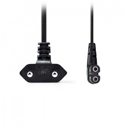 NEDIS CEGL11055BK20 Καλώδιο τροφοδοσίας Euro - 8-Shaped (οχταράκι) υπό γωνία, 2.00m σε μαύρο χρώμα. - NEDIS