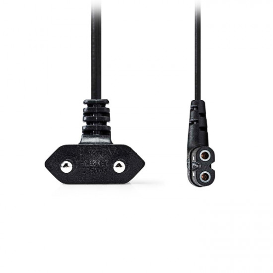 NEDIS CEGL11055BK50 Καλώδιο τροφοδοσίας Euro - 8-Shaped (οχταράκι) υπό γωνία, 5.00m σε μαύρο χρώμα. - NEDIS