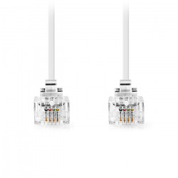 NEDIS TCGL90200WT100 Τηλεφωνικό καλώδιο RJ11 αρσ. - RJ11 αρσ., 10m σε λευκό χρώμα. - NEDIS
