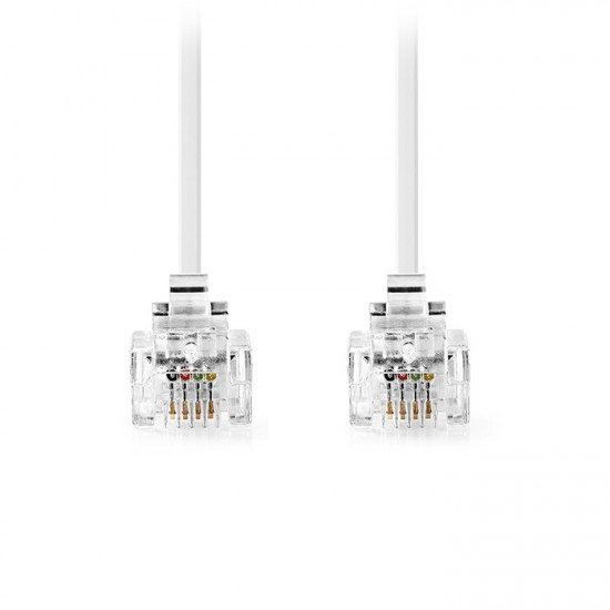NEDIS TCGL90200WT50 Τηλεφωνικό καλώδιο RJ11 αρσ. - RJ11 αρσ., 5.00m σε λευκό χρώμα. - NEDIS
