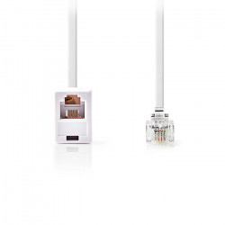 NEDIS TCGL90205WT50 Καλώδιο επέκτασης τηλεφώνου, RJ11 αρσ.-  RJ11 θηλ., 5.00m σε λευκό χρώμα. - NEDIS