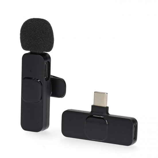 NEDIS MICW110BK Ασύρματο μικρόφωνο πέτου με έξοδο USB Type-C, ιδανικό για χρήση σε notebook / smartphone / tablet. - NEDIS