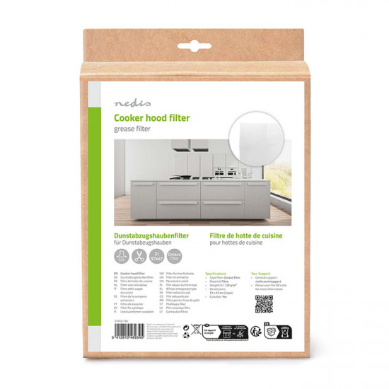 NEDIS CHFI211MI Universal φίλτρο για απορροφητήρα 57 x 47cm, σε λευκό χρώμα. - NEDIS