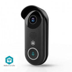 NEDIS WIFICDP11BK Smart Wi-Fi θυροτηλεόραση, με Full HD 1080p κάμερα, αισθητήρα κίνησης και νυχτερινή όραση σε μαύρο χρώμα. - NEDIS