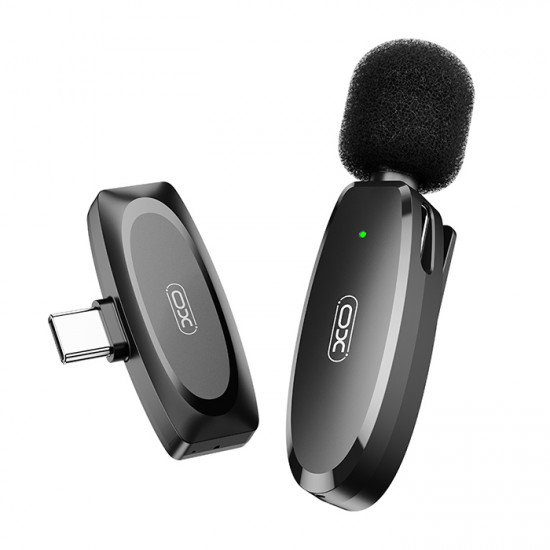 XO MKF08A Ασύρματο μικρόφωνο πέτου με έξοδο USB Type-C και κλιπ τοποθέτησης - XO