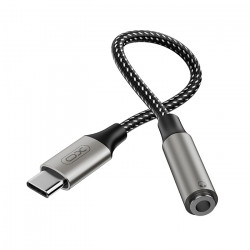 XO NB-R257C Καλώδιο-αντάπτορας USB High-Speed Type-C αρσ. - 3.5mm θηλ., 0.13m σε γκρι χρώμα - XO