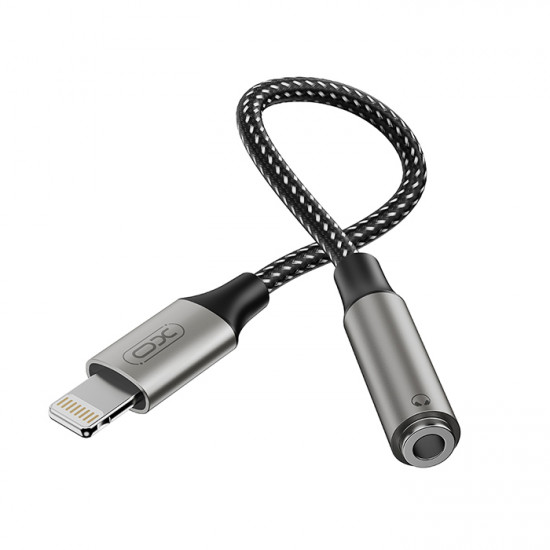 XO NB-R258C Καλώδιο-αντάπτορας Lightning - 3.5mm θηλ., 0.12m σε γκρι χρώμα - XO