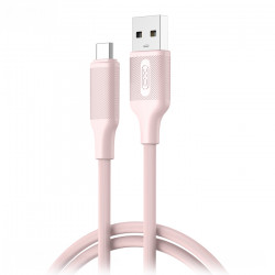 XO NB265 Καλώδιο USB High-Speed A αρσ. - USB Type-C αρσ. 15W, 1.00m σε ροζ χρώμα - XO