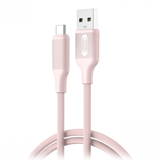 XO NB265 Καλώδιο USB High-Speed A αρσ. - USB Type-C αρσ. 15W, 1.00m σε ροζ χρώμα - XO