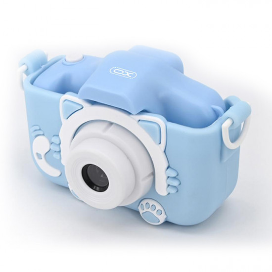 XO XJ01 BLUE Παιδική κάμερα dual lens με προστατευτικό κάλυμμα, σε μπλε χρώμα - XO