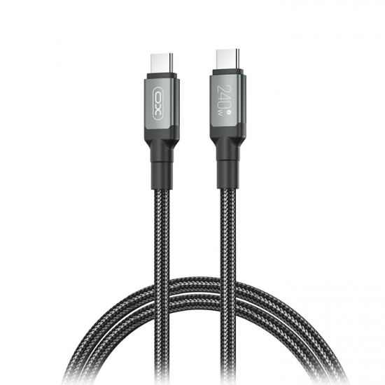 XO NB-Q264A Καλώδιο USB High-Speed Type-C αρσ. - Type-C αρσ. 240W, 1m σε μαύρο χρώμα - XO