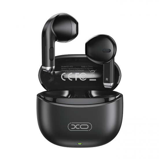 XO X33 BLACK COLOR Bluetooth ακουστικά handsfree με θήκη φόρτισης, σε μαύρο χρώμα - XO