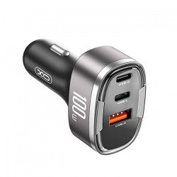 XO CC61 Universal φορτιστής αυτοκινήτου με 3 εξόδους, σε μαύρο χρώμα - XO