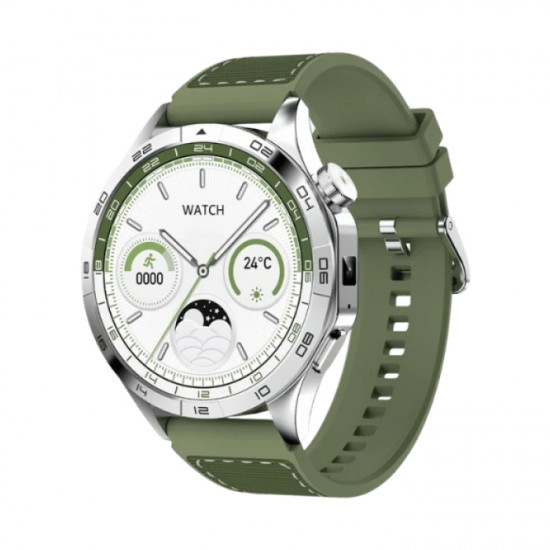 XO WATCH4 SILVER AND GREEN Smartwatch με οθόνη AMOLED 1.43