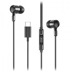XO EP81 Ενσύρματα in-ear μεταλλικά ακουστικά με μικρόφωνο και βύσμα USB-C, σε μαύρο χρώμα - XO