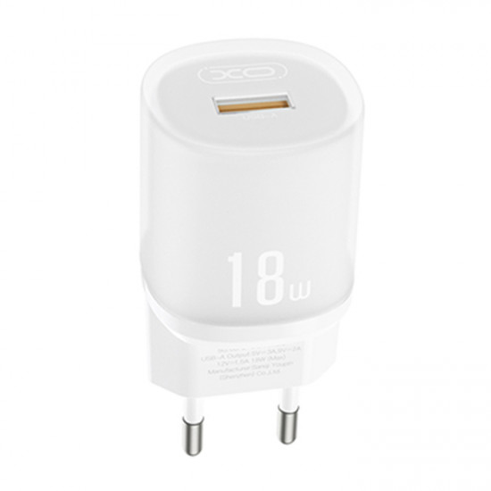 XO L157 (EU) QC3.0 18W CHARGER WHITE Universal φορτιστής USB-A, 18W σε λευκό χρώμα - XO