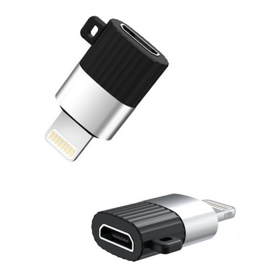 XO NB149-B Αντάπτορας Micro USB High-Speed θηλ. - Lightning, σε μαύρο/ασημί χρώμα - XO