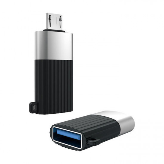 XO NB149-G Αντάπτορας USB High-Speed Α αρσ. - Micro USB αρσ., σε μαύρο χρώμα - XO