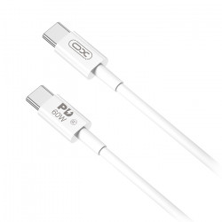 XO NB-Q190B Καλώδιο USB High-Speed Τype-C αρσ. - USB Type-C αρσ. 60W, 2.00m σε λευκό χρώμα - XO