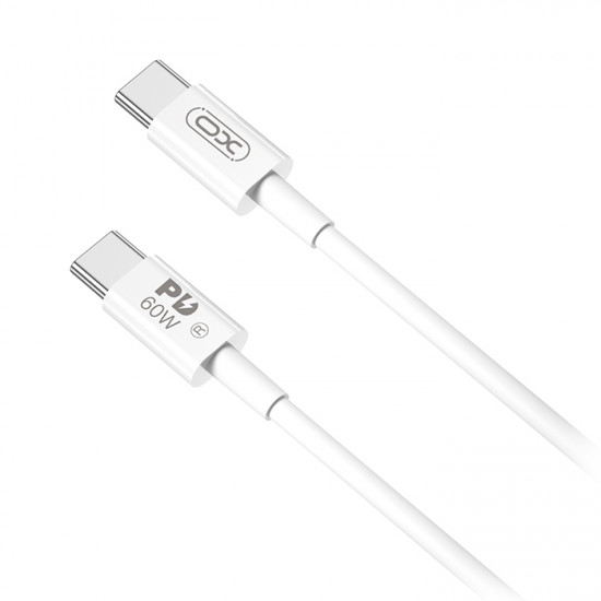 XO NB-Q190B Καλώδιο USB High-Speed Τype-C αρσ. - USB Type-C αρσ. 60W, 2.00m σε λευκό χρώμα - XO
