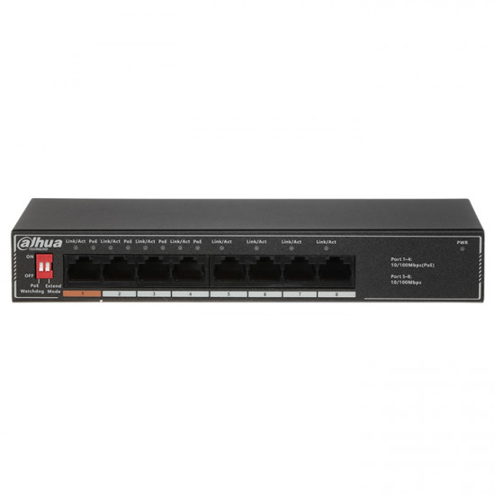 DAHUA SF1008LP 8-Port Unmanaged Ethernet Switch 10/100, με 4 θύρες PoE - DAHUA