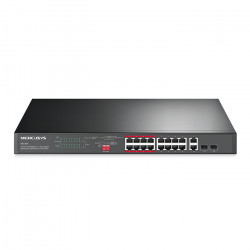 MERCUSYS MS118CP 16-Port PoE+ 10/100Mbps + 2-Port gigabit rackmount switch - MERCUSYS