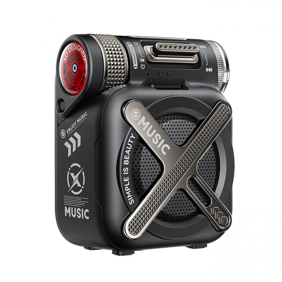 XO F72 MECHA BLACK COLOR Mini Bluetooth φορητό ηχείο, σε μαύρο χρώμα - XO
