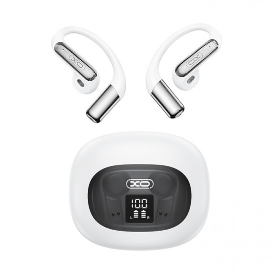 XO G49 WHITE COLOR Bluetooth ακουστικά handsfree με θήκη φόρτισης και LED οθόνη, σε λευκό χρώμα - XO