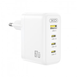 XO CE39 Universal φορτιστής GaN με 4 εξόδους, 3x USB-C & 1x USB-A, 67W - XO