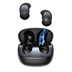 XO G52 BLACK COLOR Bluetooth εργονομικά ακουστικά με τεχνολογία ακύρωσης θορύβου (ANC Noise Cancelling), δυνατότητα χρήσης κατά τον ύπνο και θήκη φόρτισης, σε μαύρο χρώμα - XO