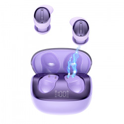 XO G52 PURPLE COLOR Bluetooth εργονομικά ακουστικά με τεχνολογία ακύρωσης θορύβου (ANC Noise Cancelling), δυνατότητα χρήσης κατά τον ύπνο και θήκη φόρτισης, σε μωβ χρώμα - XO