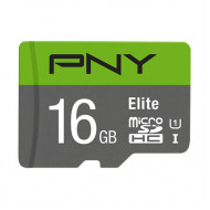 PNY P-SDU16GU185GW-GE 16GB Κάρτα μνήμης microSDHC, Class 10 UHS-I U1, 16GB,έως και 100 MB/s με αντάπτορα SD. - PNY