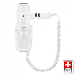 VALERA SILENT JET PROTECT 2000 WHITE Επαγγελματικό σεσουάρ μαλλιών ξενοδοχειακού τύπου με επιτοίχια βάση και προστασία ElectroStop, 2000W. - VALERA