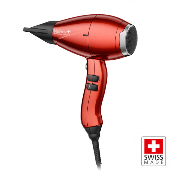 VALERA SWISS NANO 9400 PLUS COMPACT Επαγγελματικό σεσουάρ μαλλιών με AC μοτέρ 2400W και SuperFlex καλώδιο 3 μέτρων, με σύστημα Rotocord για περιστροφή 360°, σε κόκκινο χρώμα. - VALERA
