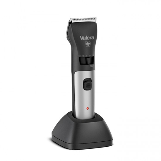 VALERA SWISS EXCELLENCE PLUS Επαγγελματική κουρευτική μηχανή μαλλιών, με επαναφορτιζόμενη μπαταρία και τροφοδοσία ρεύματος σε μαύρο / ασημί χρώμα. - VALERA