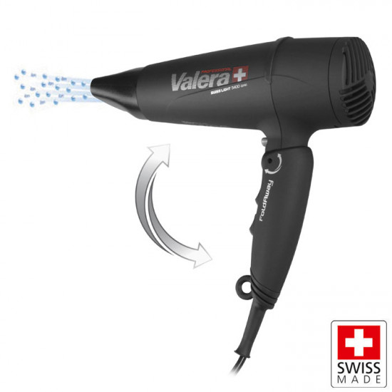 VALERA SWISS LIGHT 5400T BLACK Επαγγελματικό σεσουάρ μαλλιών 2000W με FoldAway λαβή (αναδιπλούμενη). - VALERA