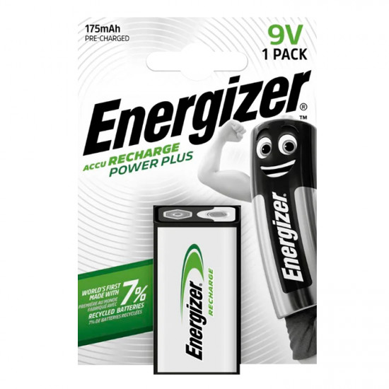 ENERGIZER 9V-HR22 175mAh BATTERY Επαναφορτιζόμενη μπαταρία Energizer 6F22, 9V σε blister. - ENERGIZER